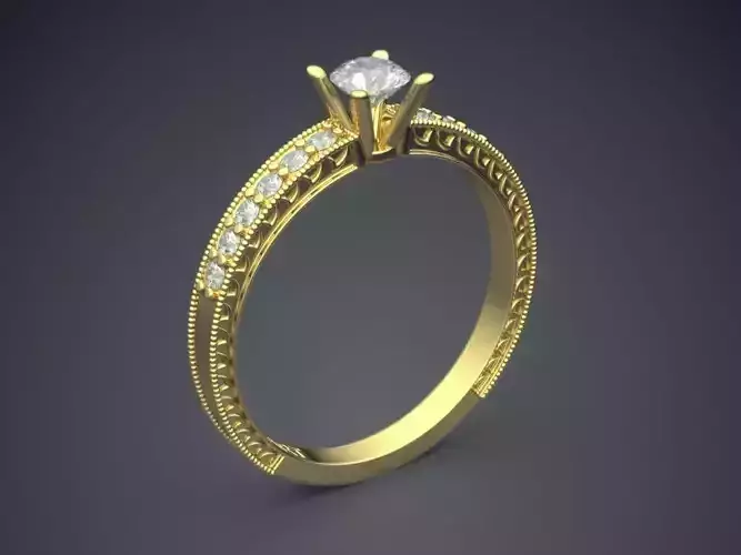 Ring With Diamonds Gjart A-57 3D print model