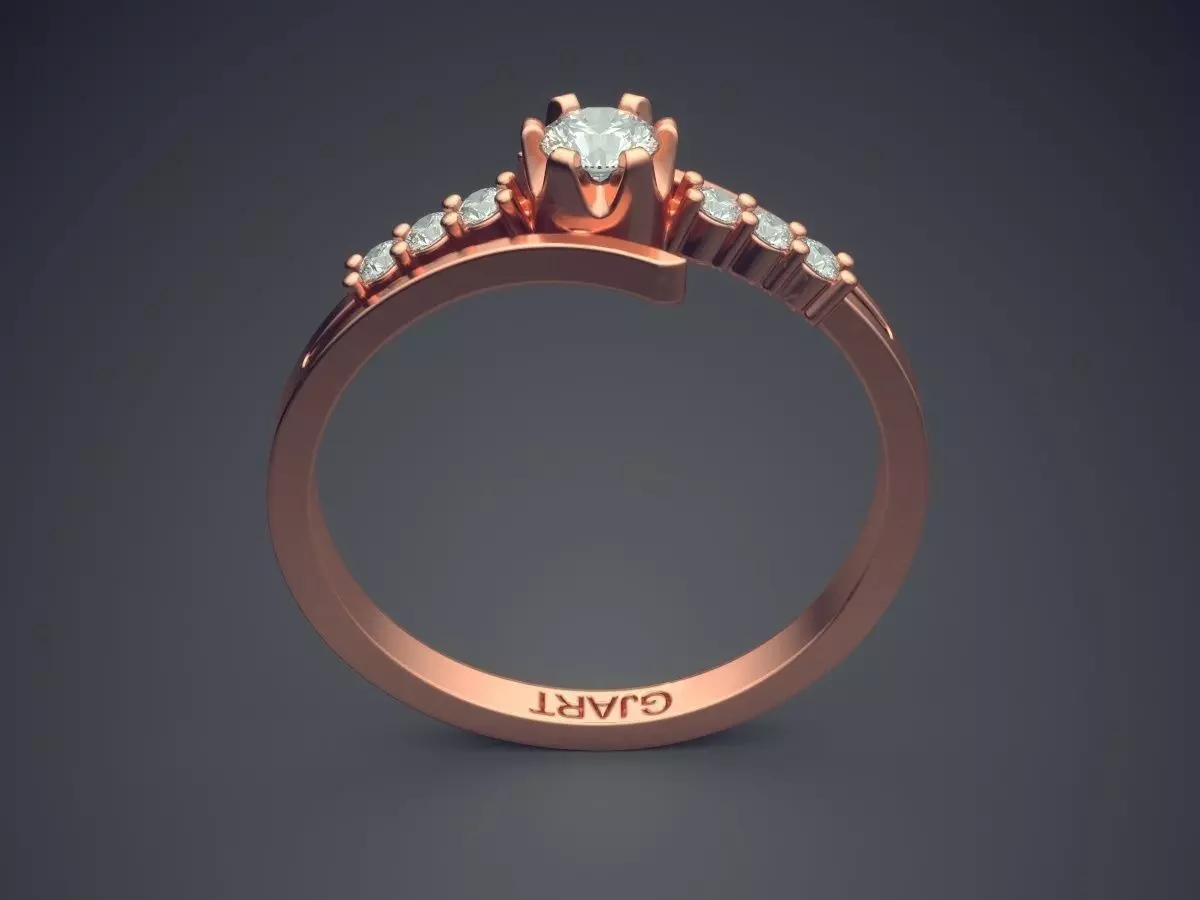 Ring With Diamonds Gjart A-565 3D print model_2