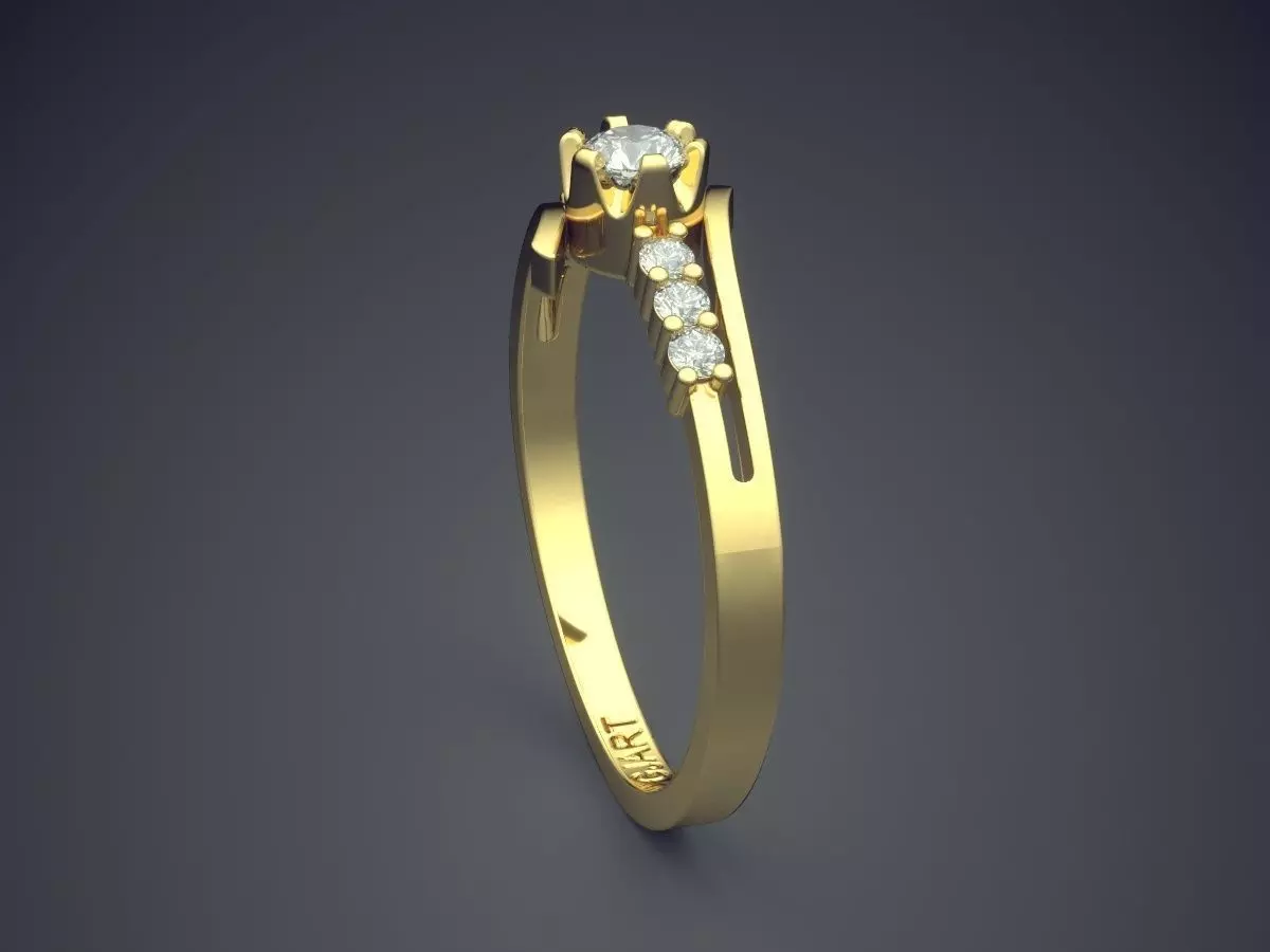 Ring With Diamonds Gjart A-565 3D print model_3
