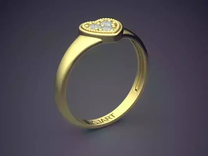 Heart-shaped Ring With Diamonds Gjart A-562