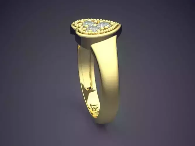 Heart-shaped Ring With Diamonds Gjart A-561