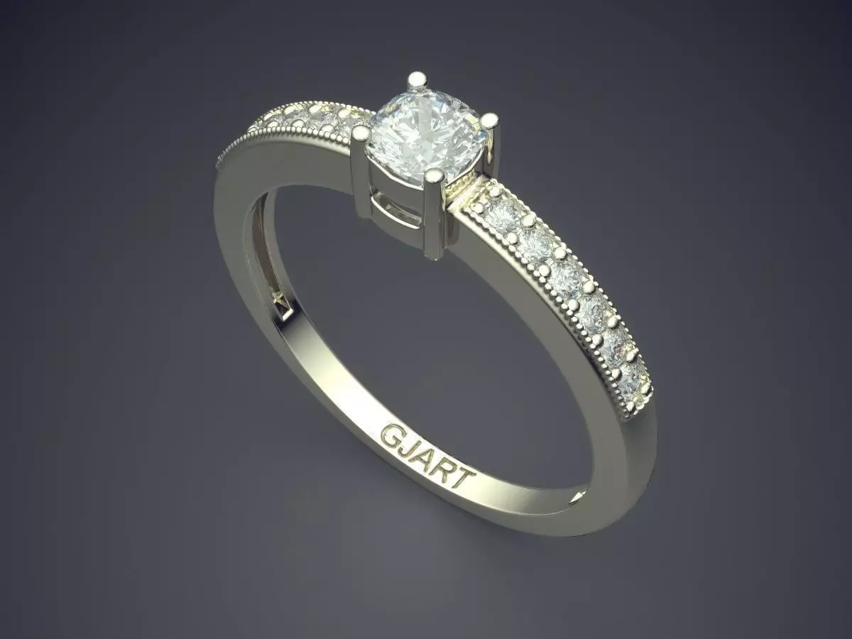 Ring With Diamonds Gjart A-559 3D print model_1