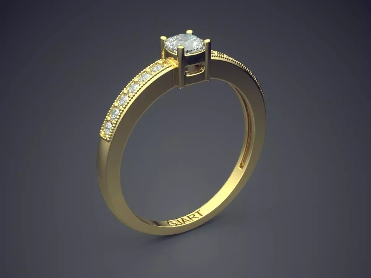 Ring With Diamonds Gjart A-559 3D print model_0