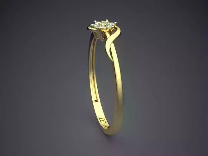 Flower-shaped Ring With Diamonds Gjart A-557