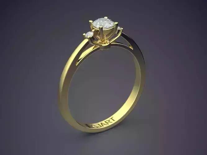 Ring With Diamonds Gjart A-554 3D print model
