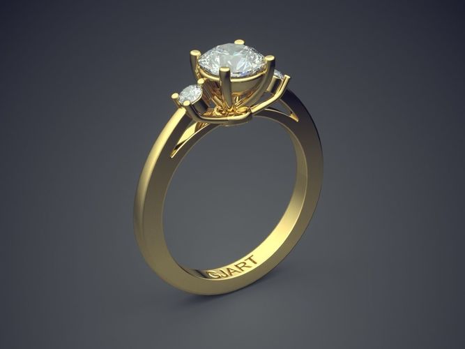 Ring With Diamonds Gjart A-552 3D print model