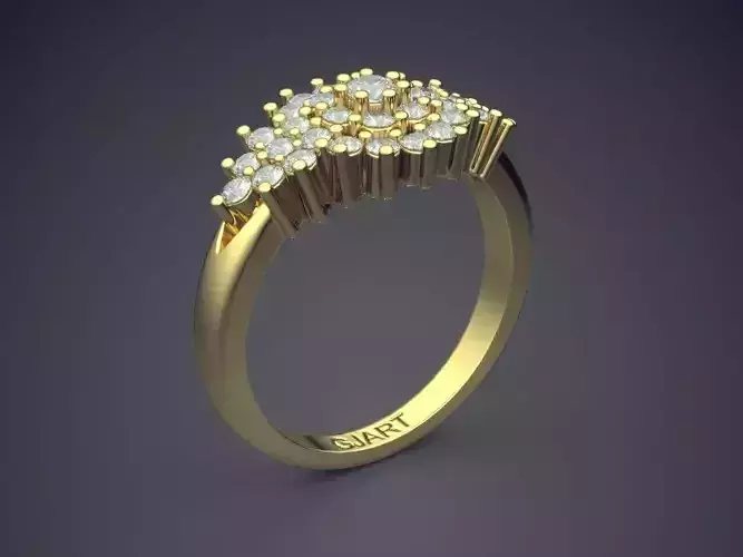 Ring With Diamonds Gjart A-551 3D print model