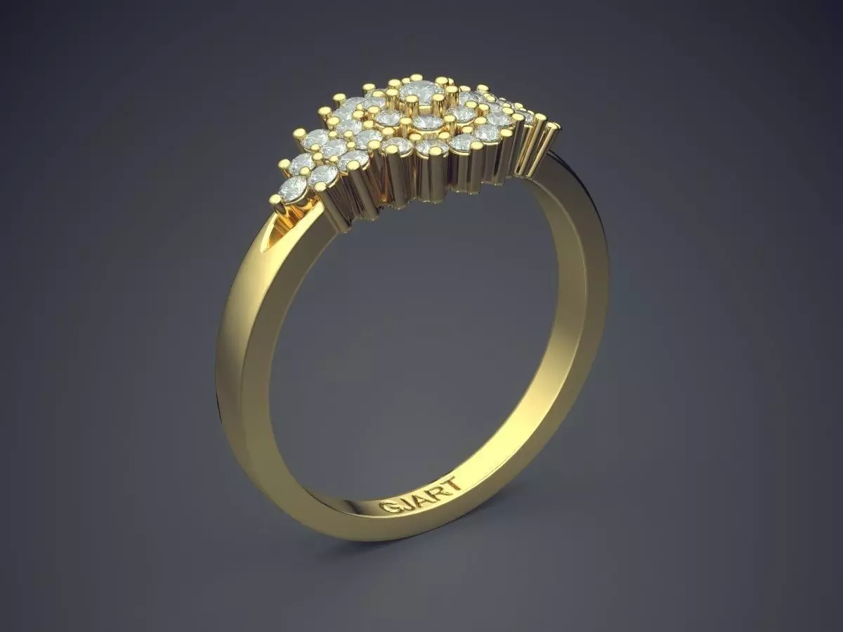 Ring With Diamonds Gjart A-550 3D print model_0