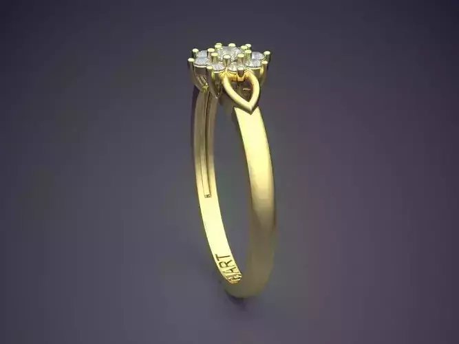 Flower-shaped Ring With Diamonds Gjart A-541