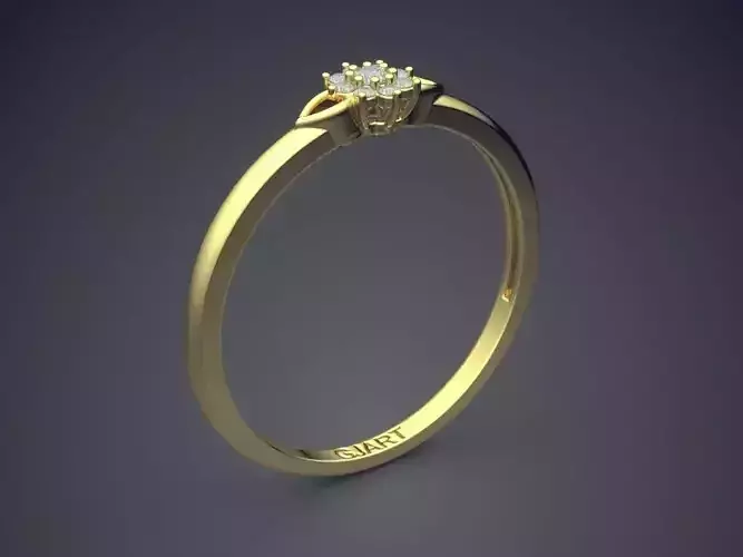 Flower-shaped Ring With Diamonds Gjart A-542 3D print model