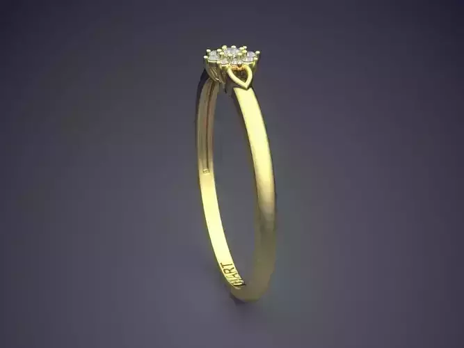 Flower-shaped Ring With Diamonds Gjart A-542