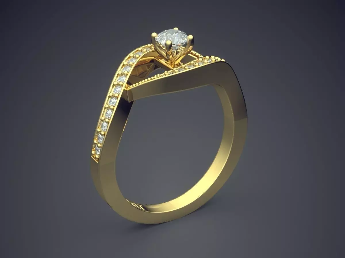 Ring With Diamonds Gjart A-54 3D print model