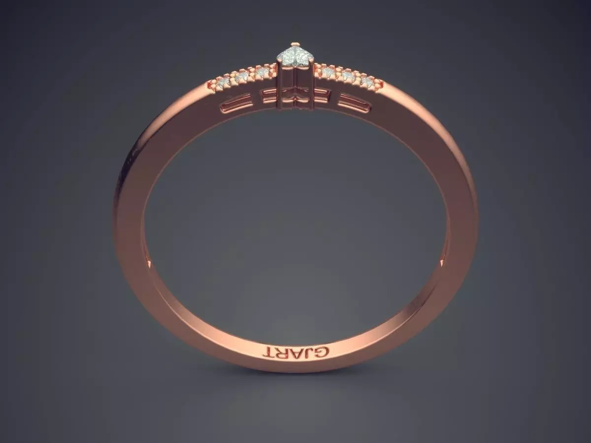 Thin Ring With Small Diamonds Gjart A-537 3D print model_2
