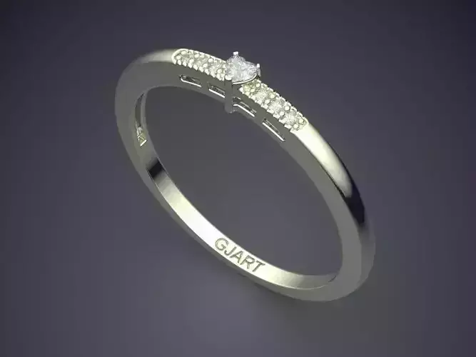 Thin Ring With Small Diamonds Gjart A-537