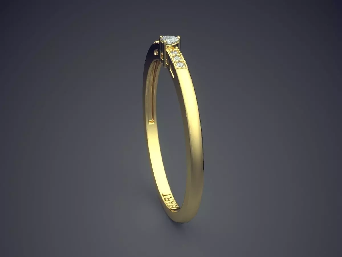 Thin Ring With Small Diamonds Gjart A-537 3D print model_3