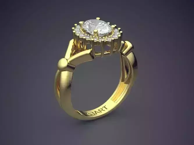 Luxurious Ring With Diamonds GJart A-534 3D print model