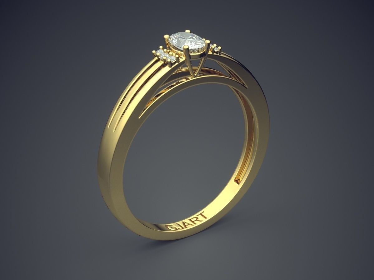 Ring With Diamonds Gjart A-530 3D print model