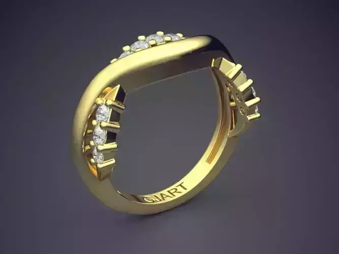Ring With Diamonds Gjart A-524 3D print model
