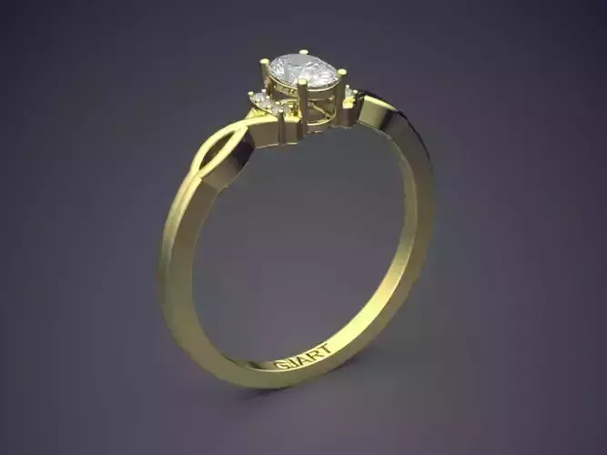 Ring With Diamonds Gjart A-518 3D print model