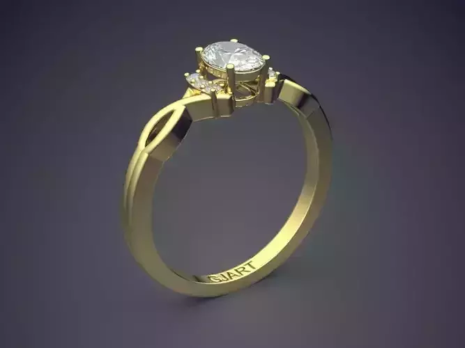 Ring With Diamonds Gjart A-517 3D print model