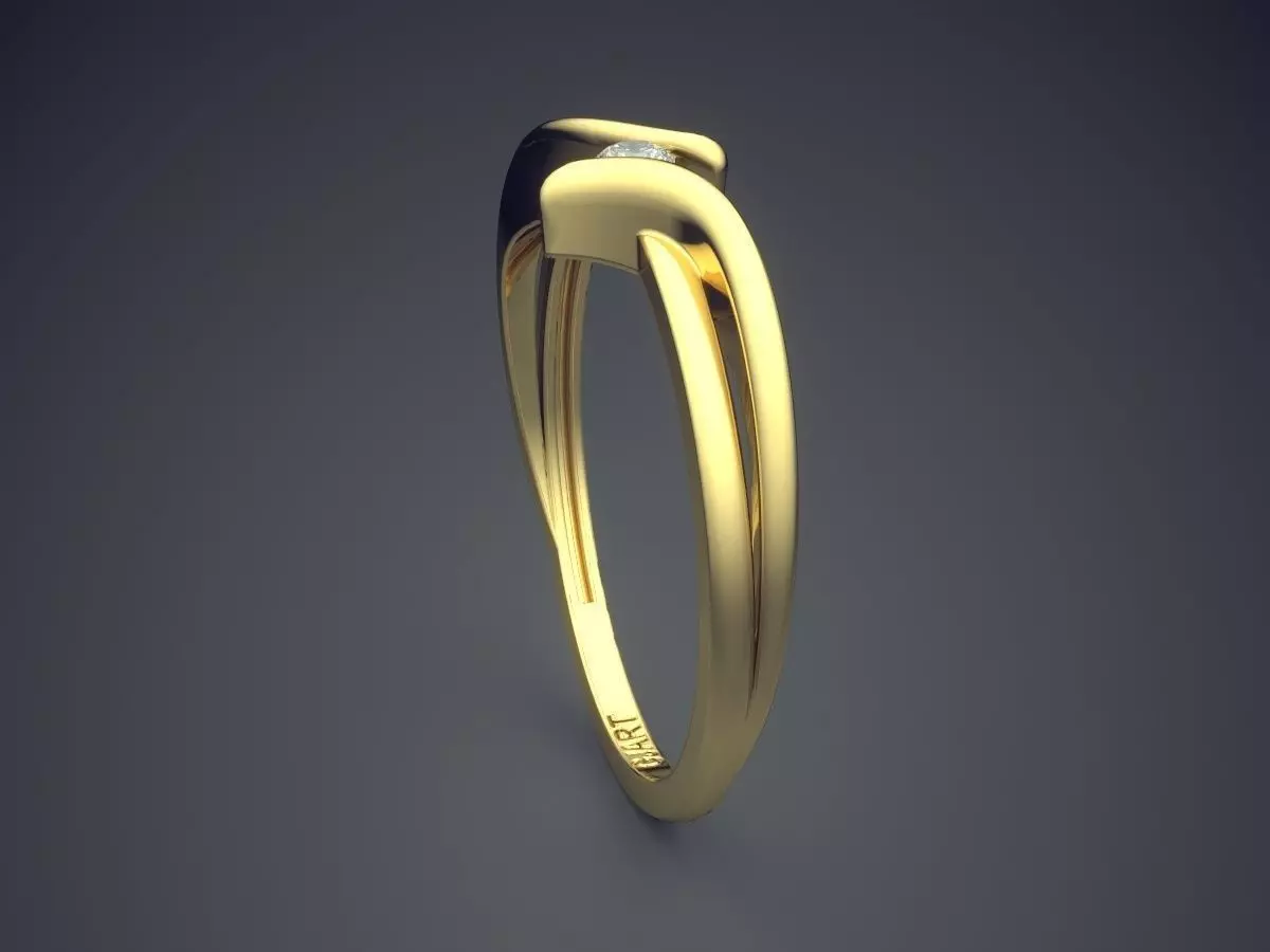 Unique Ring With Diamond Gjart A-515 3D print model_3
