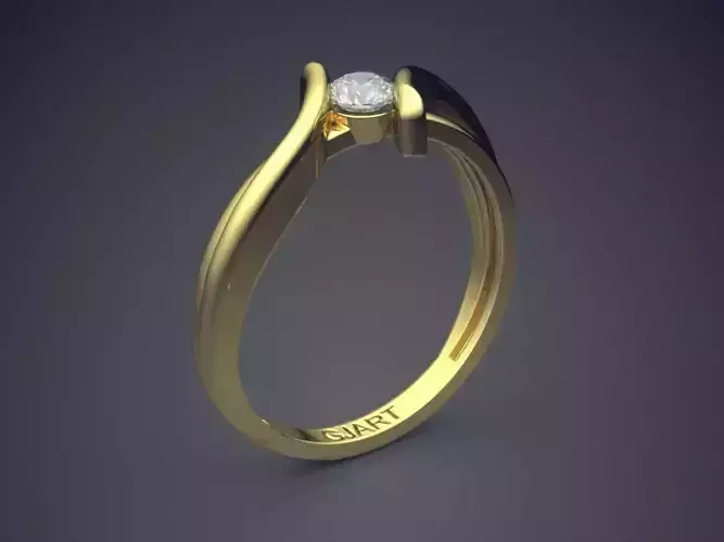 Unique Ring With Diamond Gjart A-513 3D print model