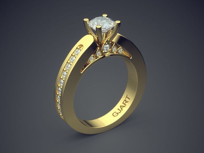 Ring With Diamonds Gjart A-51 3D print model