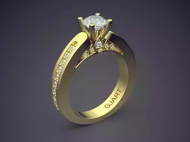 Ring With Diamonds Gjart A-51 3D print model