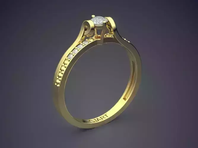 Ring With Diamonds Gjart A-509 3D print model