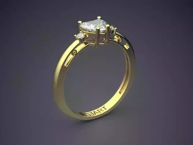 Engagement Ring With Heart-shaped Diamond Gjart A-497