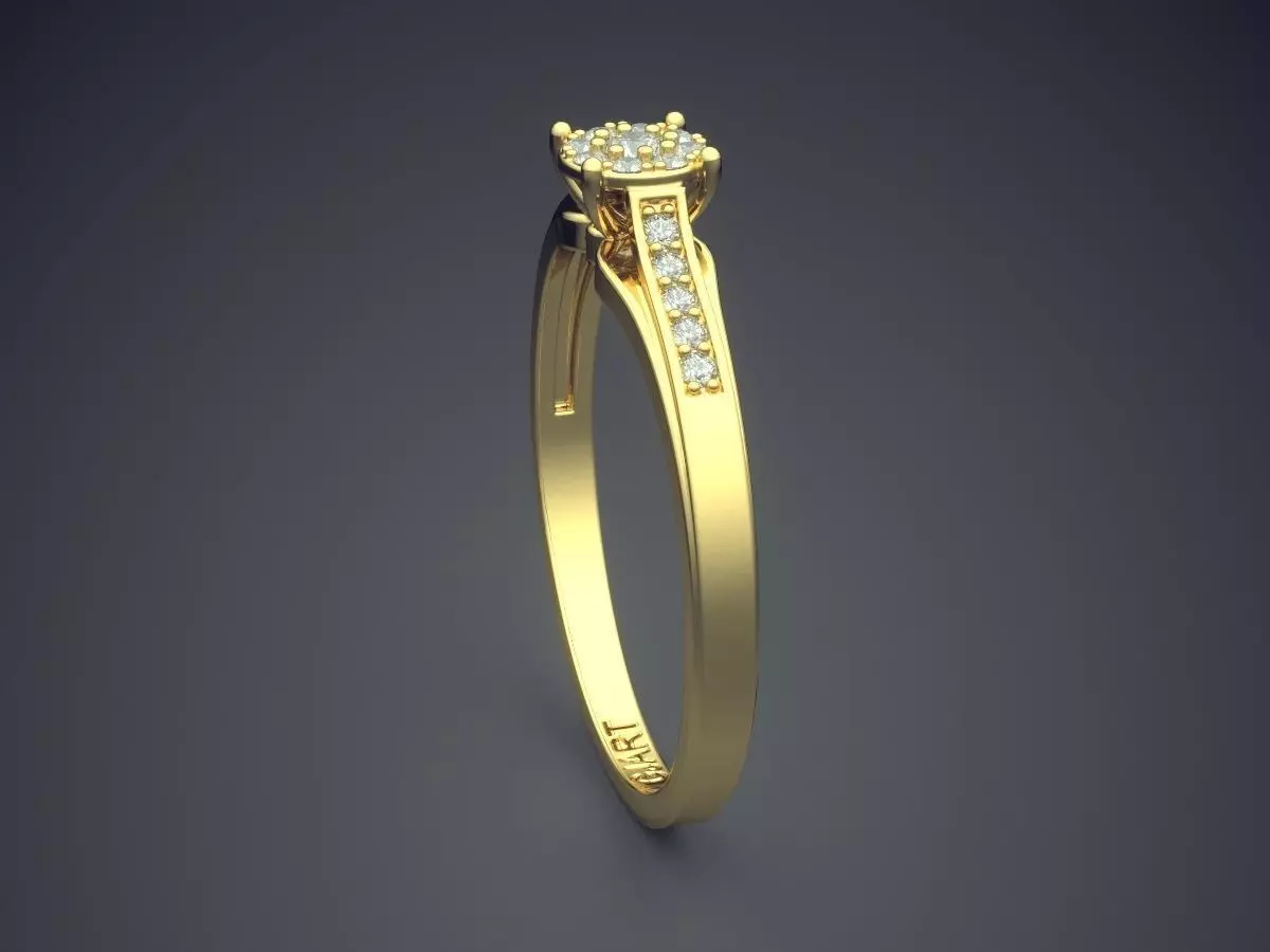 Ring With Diamonds Gjart A-491 3D print model_3