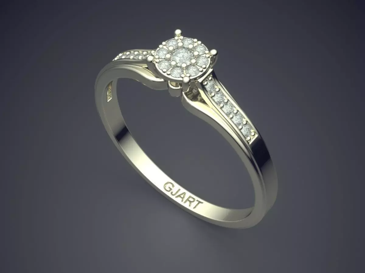 Ring With Diamonds Gjart A-491 3D print model_1