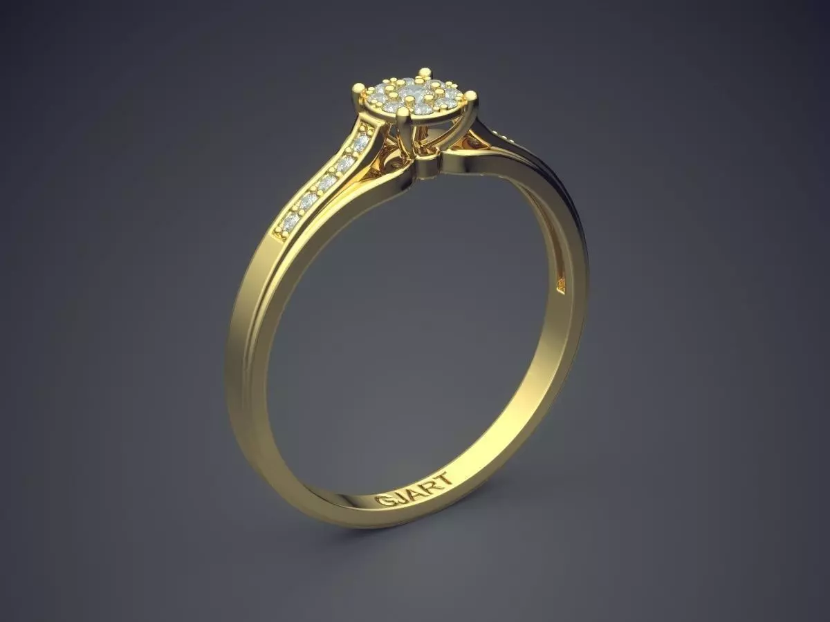 Ring With Diamonds Gjart A-491 3D print model_0
