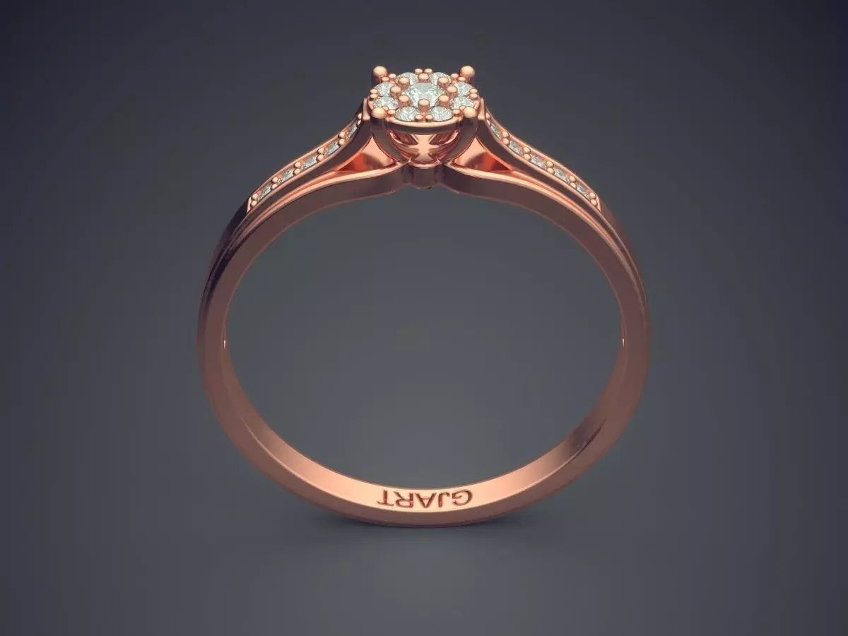 Ring With Diamonds Gjart A-491 3D print model_2