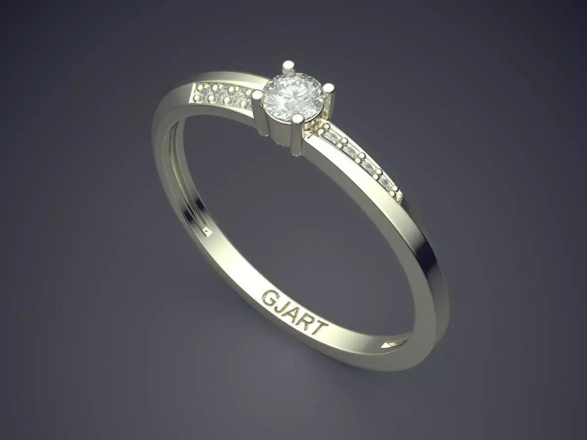 Ring With Diamonds Gjart A-490 3D print model_1