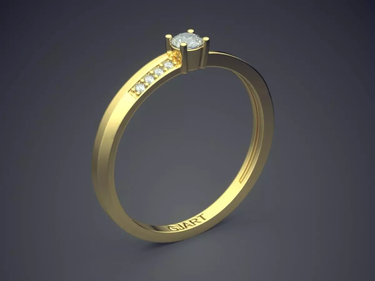 Ring With Diamonds Gjart A-490 3D print model_0