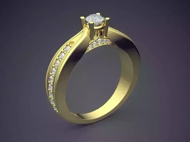 Ring With Diamonds Gjart A-49 3D print model