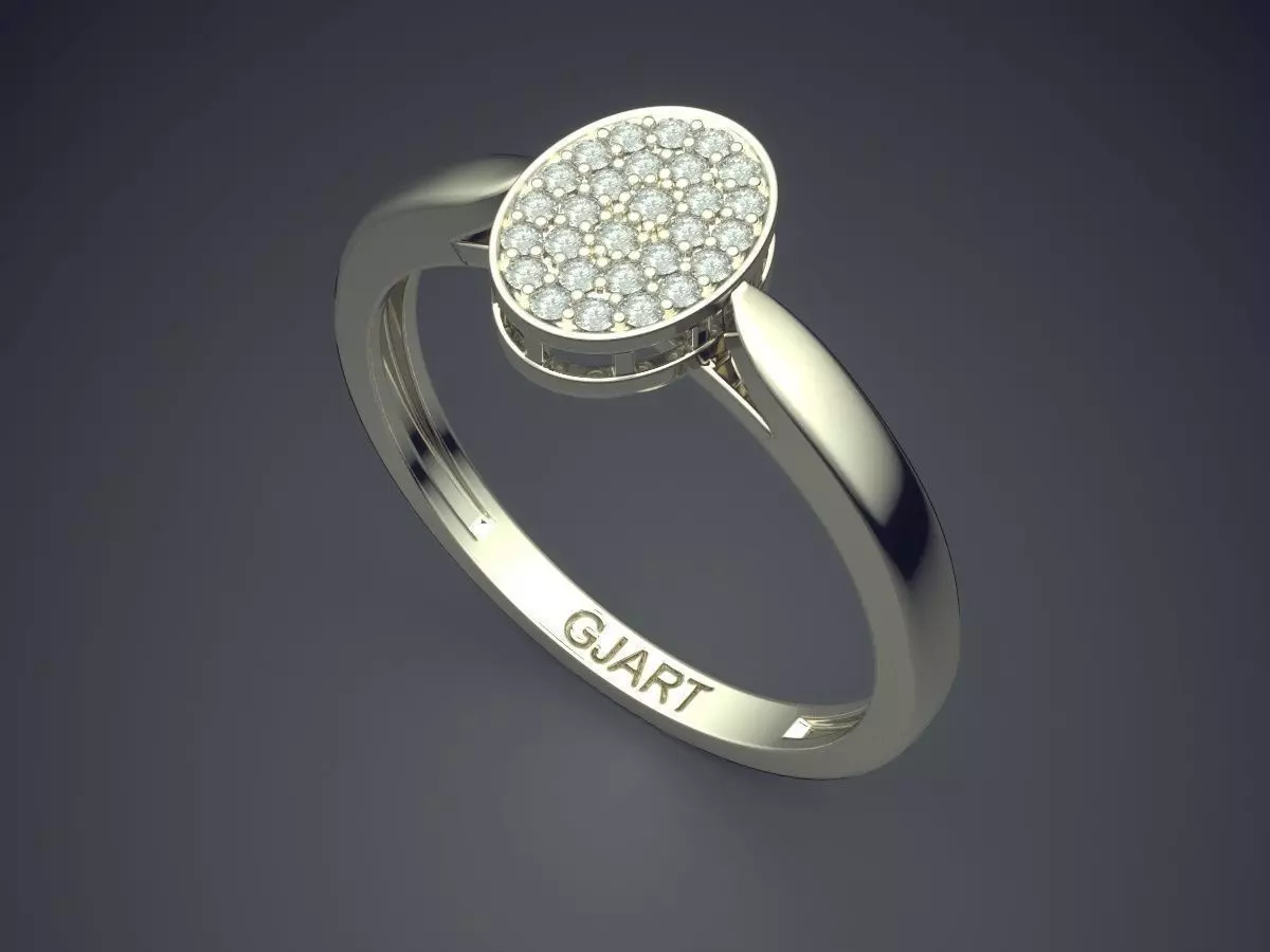 Ring With Diamonds Gjart A-487 3D print model_1