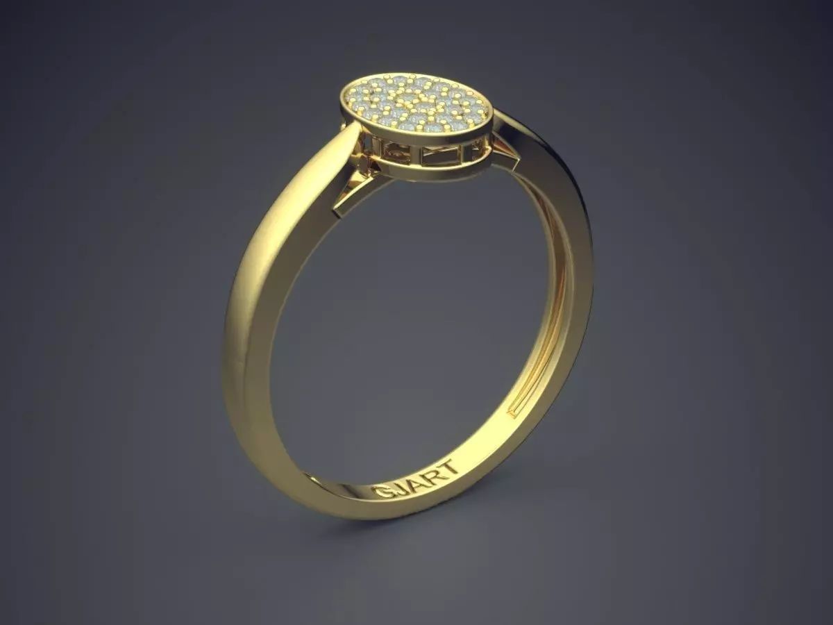 Ring With Diamonds Gjart A-487 3D print model_0