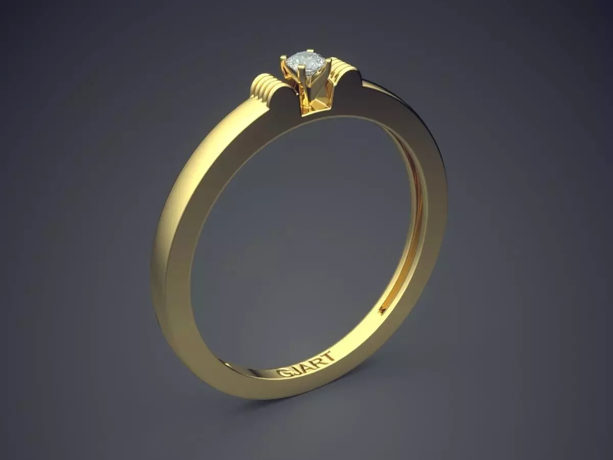 Ring With Tiny Diamond Gjart A-484 3D print model_0