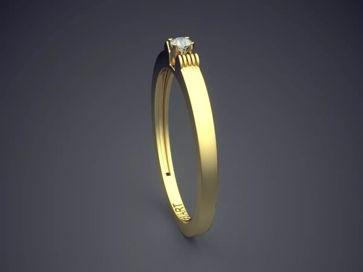 Ring With Tiny Diamond Gjart A-484 3D print model_3