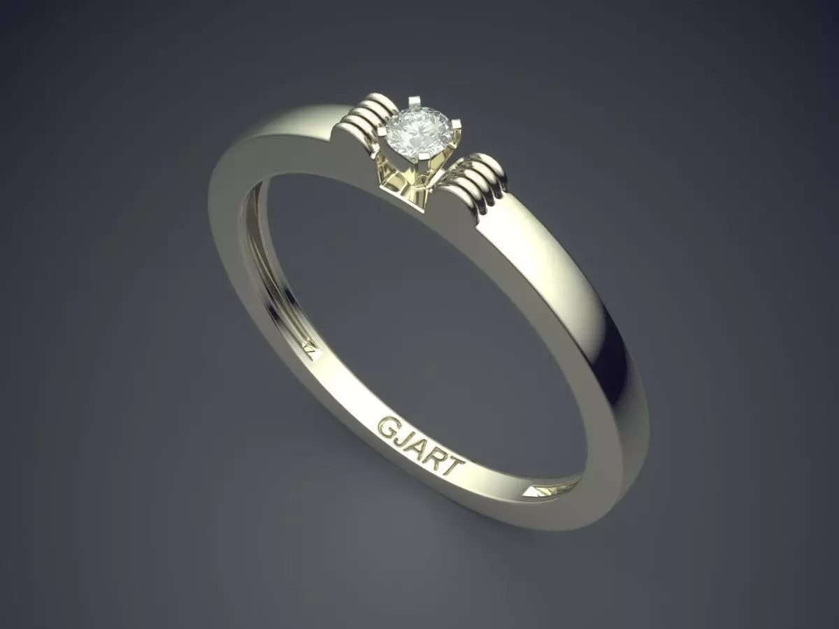 Ring With Tiny Diamond Gjart A-484 3D print model_1