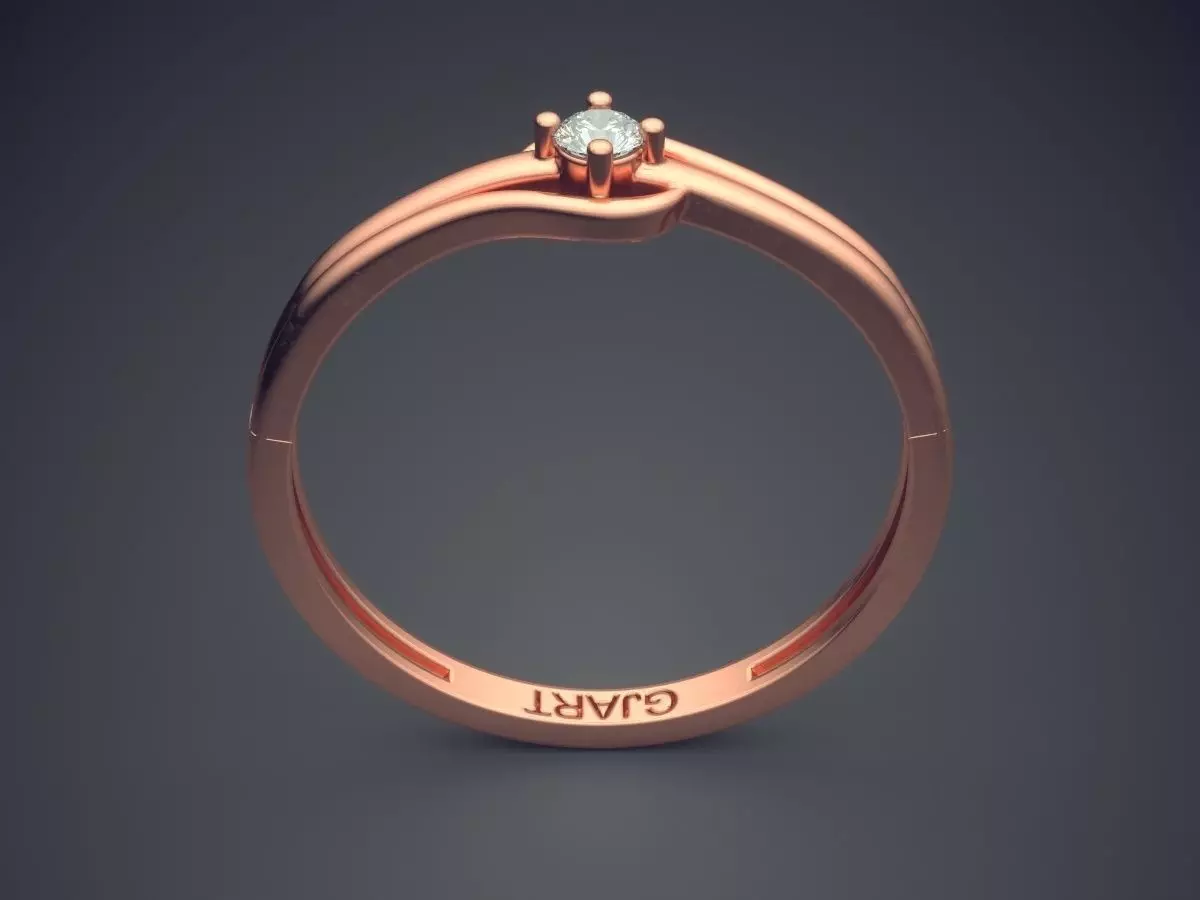 Ring With Diamond Gjart A-481 3D print model_2