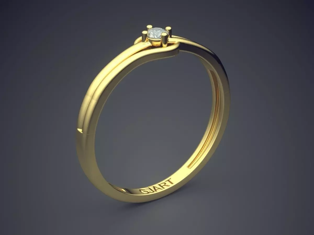 Ring With Diamond Gjart A-481 3D print model_0