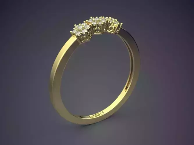 Flower-shaped Ring With Diamonds Gjart A-478