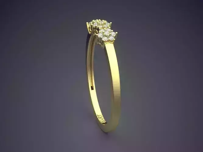 Flower-shaped Ring With Diamonds Gjart A-478