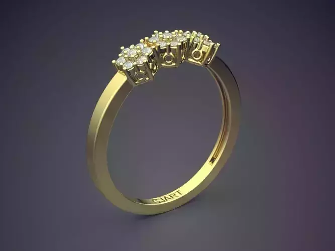 Flower-shaped Ring With Diamonds Gjart A-477 3D print model
