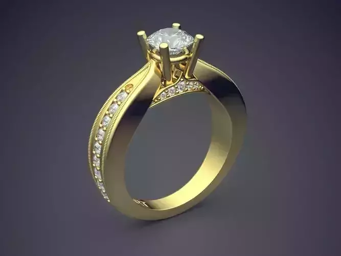 Ring With Diamonds Gjart A-48 3D print model