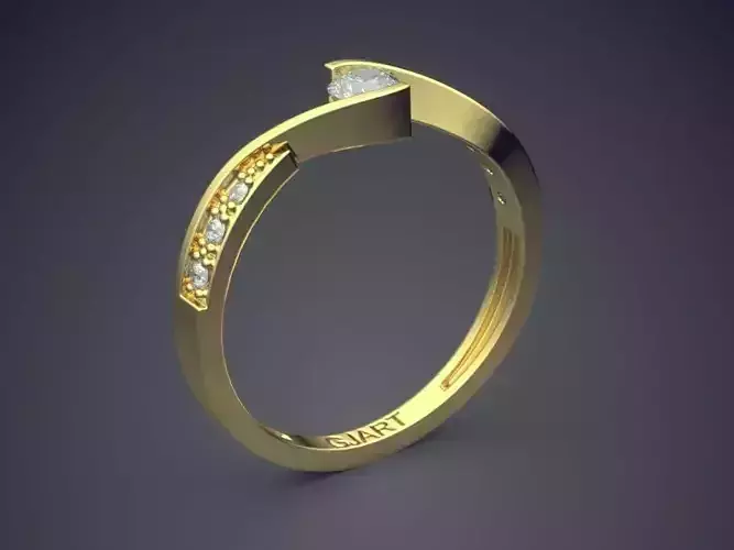 Unique Ring With Diamonds Gjart A-465 3D print model