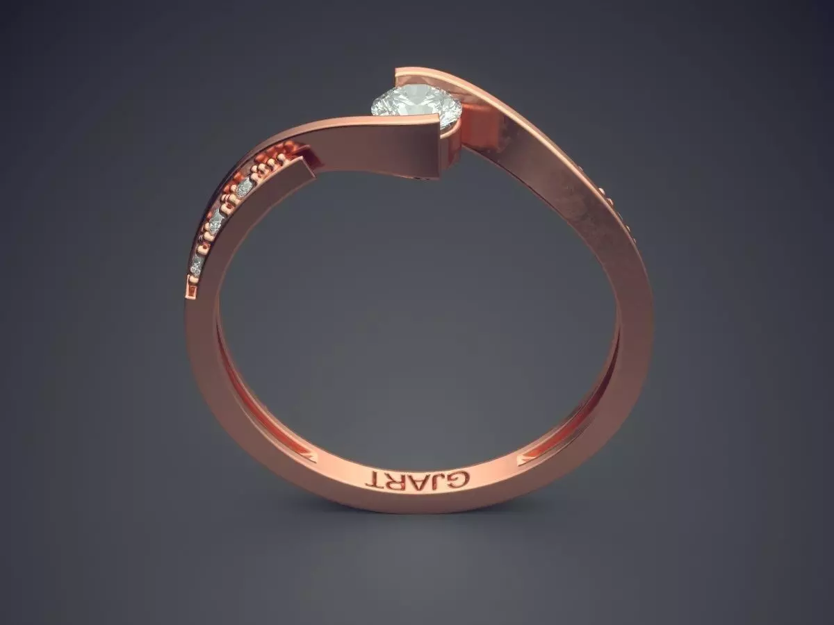 Unique Ring With Diamonds Gjart A-465 3D print model_2